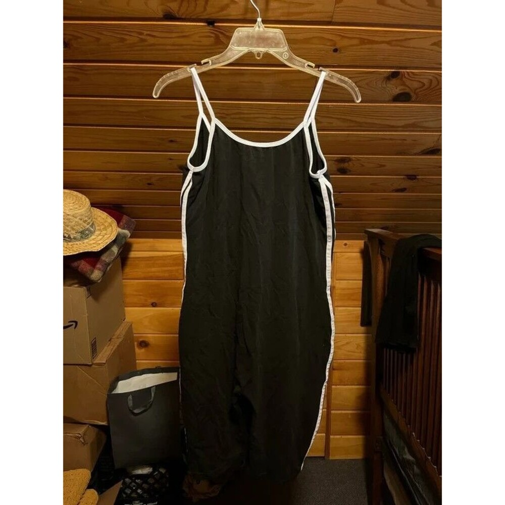 Fashion Nova Women’s Black Sideline Romper XXXL Sleeveless Spaghetti Strap White